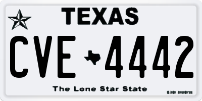 TX license plate CVE4442