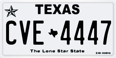 TX license plate CVE4447