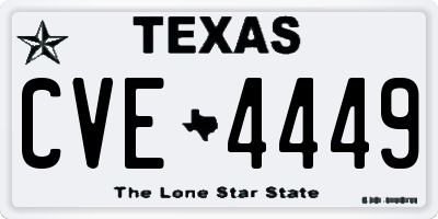 TX license plate CVE4449