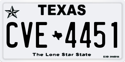 TX license plate CVE4451