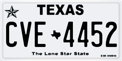 TX license plate CVE4452