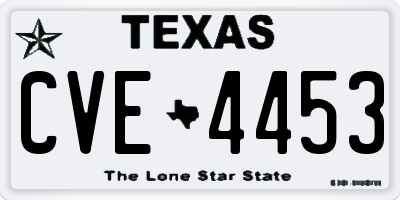 TX license plate CVE4453