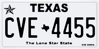TX license plate CVE4455
