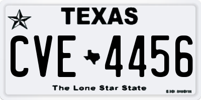 TX license plate CVE4456