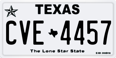 TX license plate CVE4457