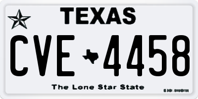 TX license plate CVE4458