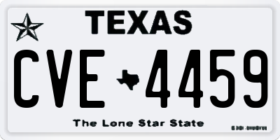 TX license plate CVE4459