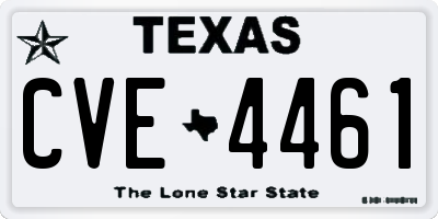 TX license plate CVE4461