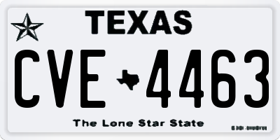 TX license plate CVE4463