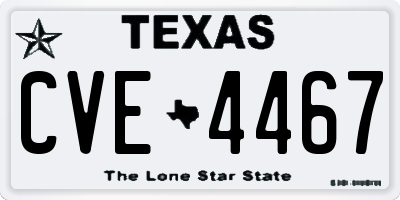 TX license plate CVE4467