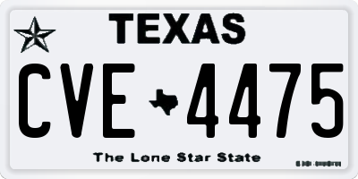 TX license plate CVE4475