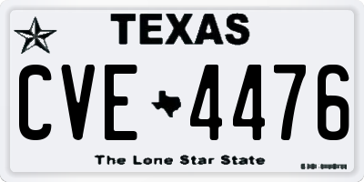 TX license plate CVE4476