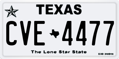 TX license plate CVE4477