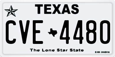 TX license plate CVE4480