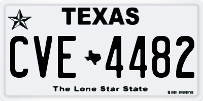 TX license plate CVE4482