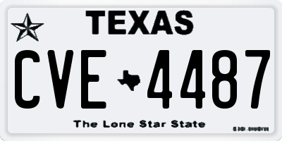 TX license plate CVE4487