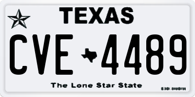 TX license plate CVE4489
