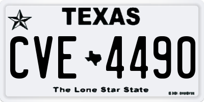 TX license plate CVE4490