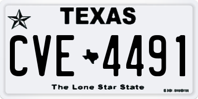 TX license plate CVE4491
