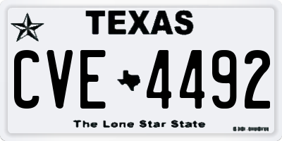 TX license plate CVE4492
