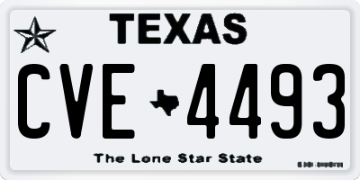 TX license plate CVE4493