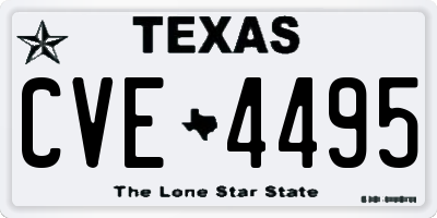 TX license plate CVE4495
