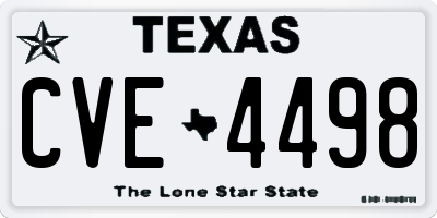 TX license plate CVE4498