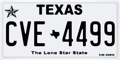 TX license plate CVE4499