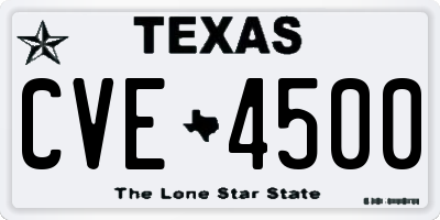 TX license plate CVE4500