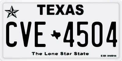 TX license plate CVE4504