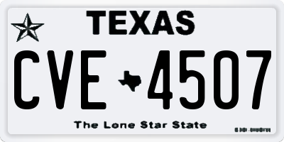 TX license plate CVE4507