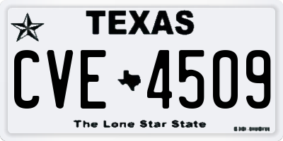 TX license plate CVE4509