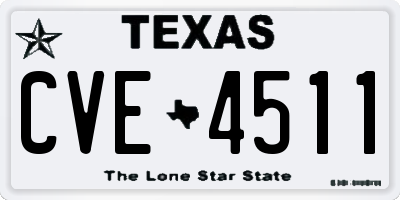 TX license plate CVE4511