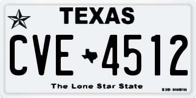 TX license plate CVE4512