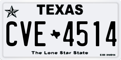 TX license plate CVE4514
