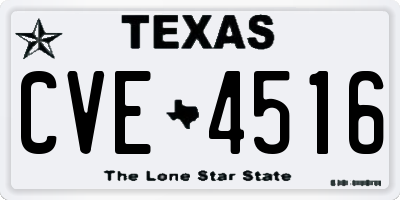 TX license plate CVE4516