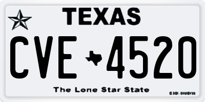 TX license plate CVE4520