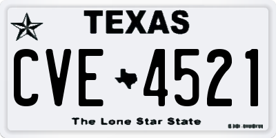 TX license plate CVE4521