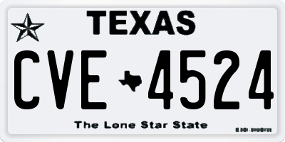 TX license plate CVE4524