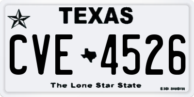 TX license plate CVE4526