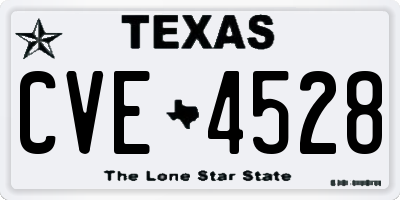 TX license plate CVE4528
