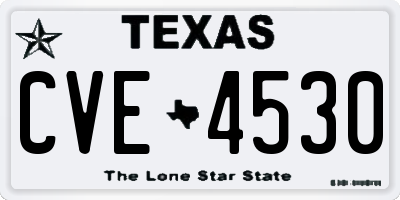 TX license plate CVE4530