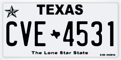 TX license plate CVE4531