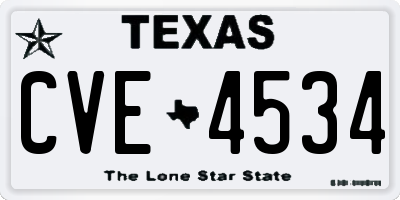TX license plate CVE4534