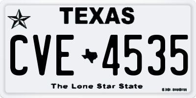TX license plate CVE4535