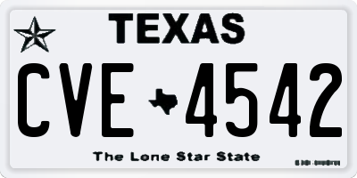 TX license plate CVE4542