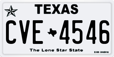 TX license plate CVE4546