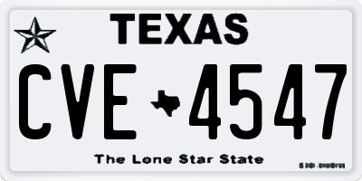 TX license plate CVE4547
