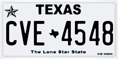 TX license plate CVE4548