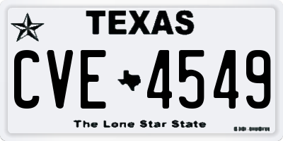 TX license plate CVE4549